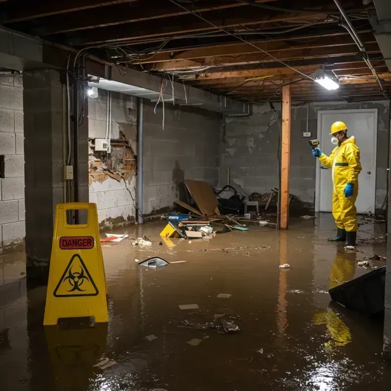 Flooded Basement Electrical Hazard in Whiteville, NC Property