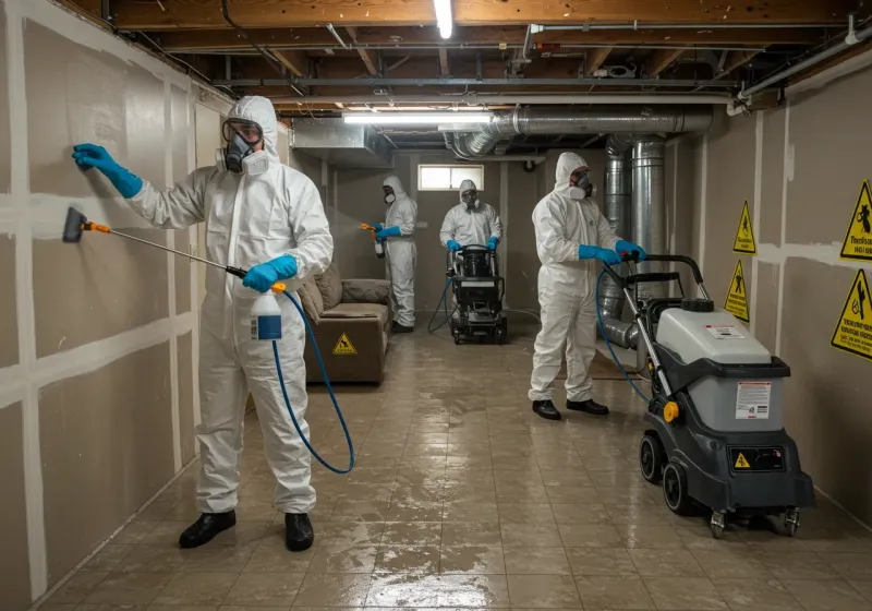 Basement Moisture Removal and Structural Drying process in Whiteville, NC